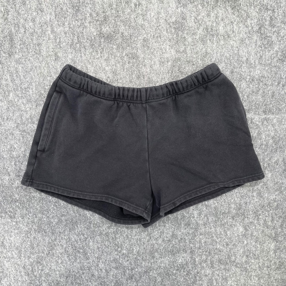 Skims Shorts Womens Medium Black Cotton Blend Fleece Lounge